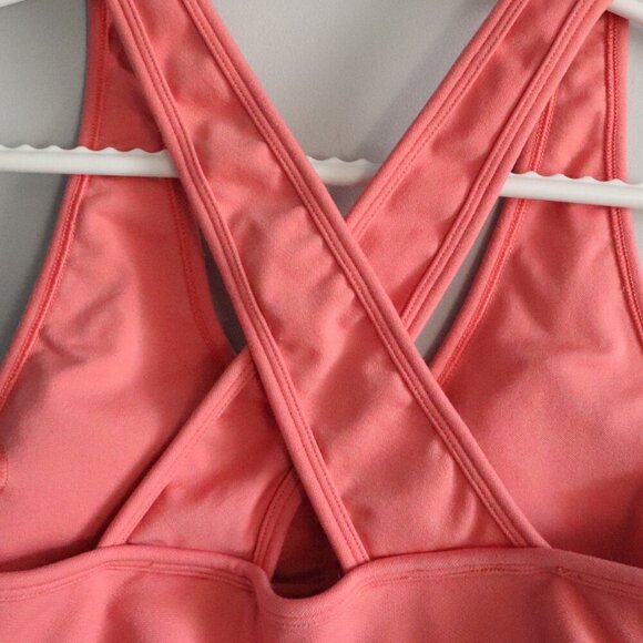 Alphalete Women's S Pink‎ V-Neck Ruched Racerback Stretch Activewear Sports Bra - Picture 8 of 9